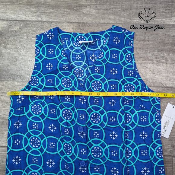 Liz Claiborne Linen Sleeveless Button Front Dress Size S - Picture 5 of 7